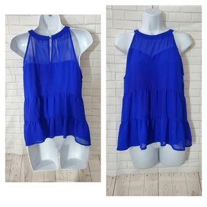 Monteau Royal Blue Tiered Sleeveless Top